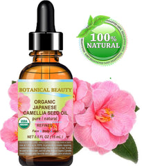 Botanical Beauty Camellia Seed Oil dropper releases precise amount for facial use