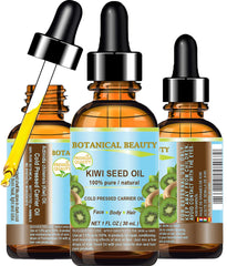 Botanical Beauty Kiwi Seed Oil bottle ready for skincare routine