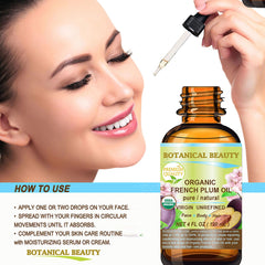 Botanical Beauty Plum Oil ingredients in glass to highlight rich nutrients
