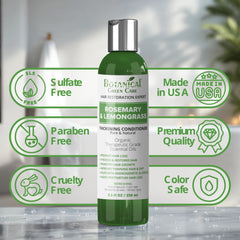 Applying Botanical Green Care conditioner to hair for smoother, fuller appearance