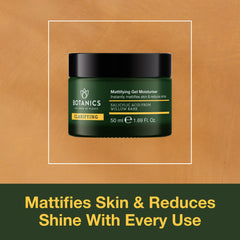 Texture swatch of Botanics gel moisturizer showing lightweight, quick-absorbing formula