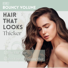 Botanist Bouncy Volume Conditioner bottle showcases 3-in-1 hydration and smoothing benefits.