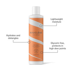 Bouclème Seal + Shield texture close-up showing creamy slip for detangling.