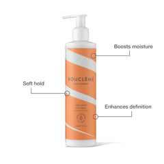 Texture close-up of Bouclème Seal and Shield cream for smooth curls.