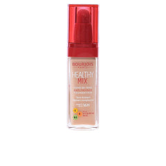 Bourjois Healthy Mix Anti-Fatigue Foundation bottle in Vanilla for hydrated, radiant all-day wear.