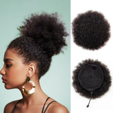Boymia Afro Puff Ponytail drawstring attachment for quick secure styling.
