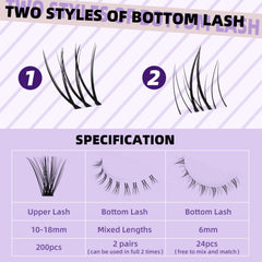 BQaugen 40D D-Curl lash clusters for natural fan-out