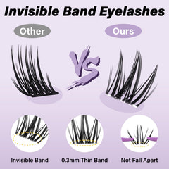 B&Qaugen Bella Lash Clusters 8-18mm mix for versatile looks.