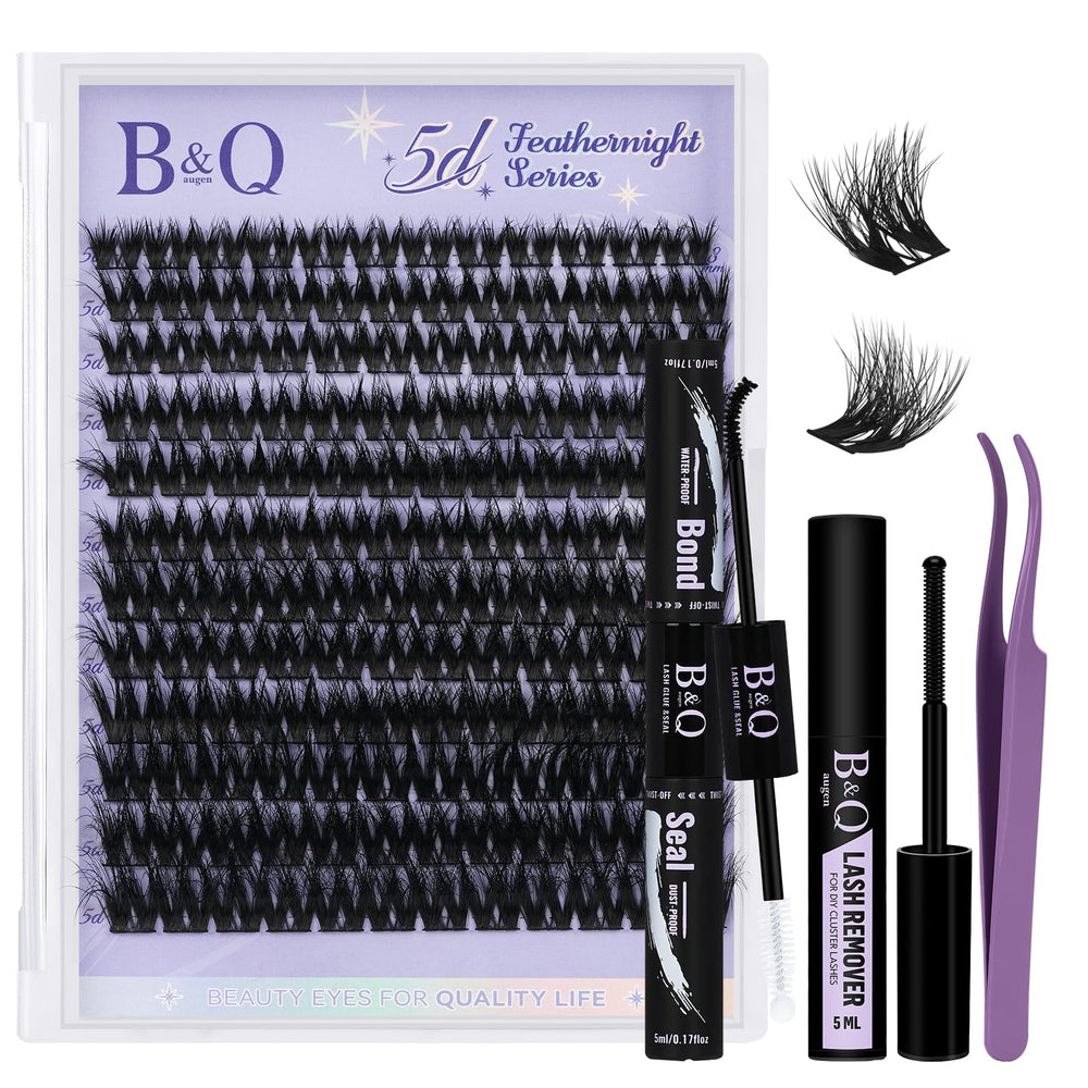 B&Qaugen Lash Clusters Kit Feath5D fluffiness adds dramatic volume.