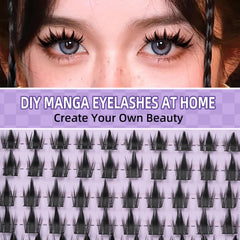 B&Qaugen Manga Lash Clusters Kit contents close-up with guide for quick results.