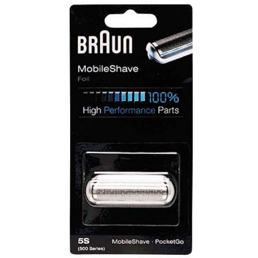 Braun PocketGo foil-frame close-up showing precise fit for 5609.