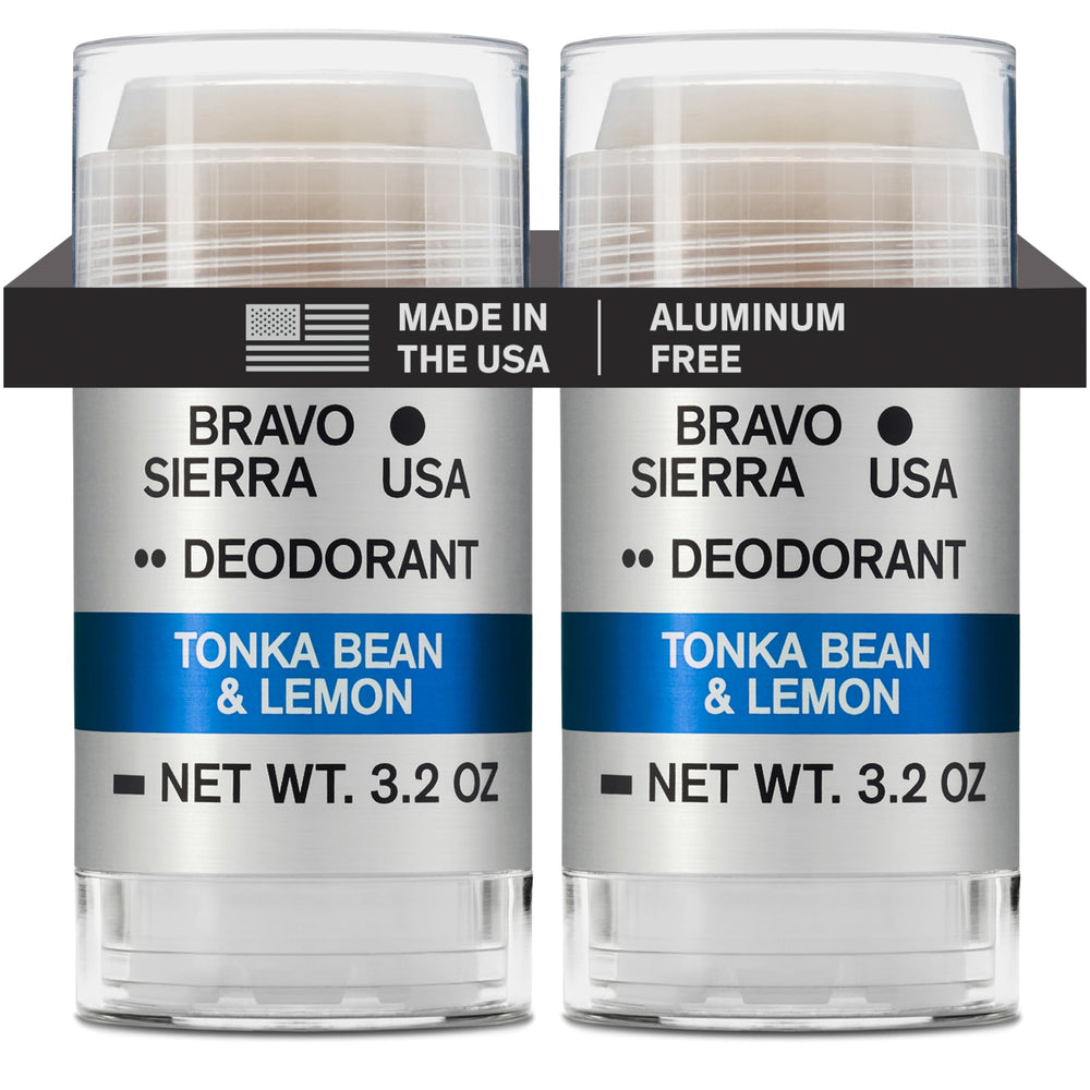 Bravo Sierra deodorant 2-pack pack shot shows long-lasting odor protection.