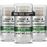 Bravo Sierra 3-pack deodorant with sandalwood and fig scent for all-day freshness