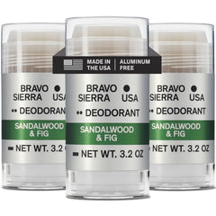 Bravo Sierra 3-pack deodorant with sandalwood and fig scent for all-day freshness