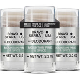 Bravo Sierra deodorant stick application shows long-lasting odor protection.