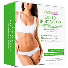 Brazilian Belle detox clay wrap application for smoother, firmer skin.