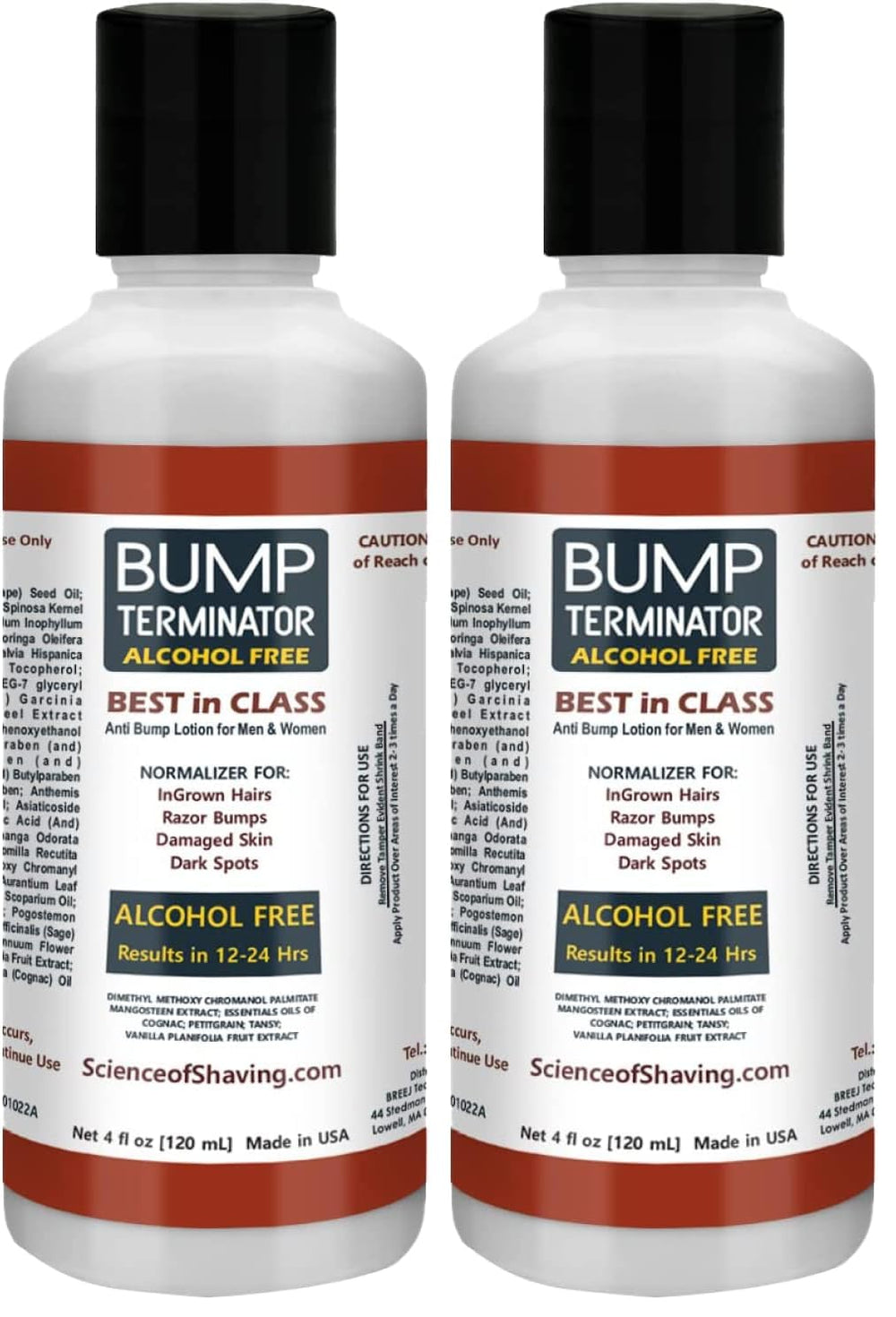 BREEJ Bump Terminator bottle front view for gentle bump care