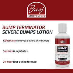 BREEJ Bump Terminator lotion creamy texture ready for easy application.