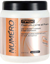 Brelil Numero cream mask with oats in a jar nourishes and restores dry hair