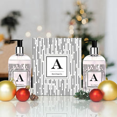Brevä Soap Co. letter B monogram close-up adds personalized elegance to the kitchen.