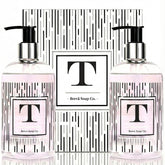 Brevä Soap Co. monogrammed hand soap bottle with letter T adds personalized luxury to your sink.