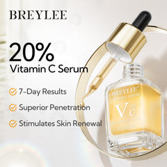 BREYLEE Vitamin C Serum skin brightening drops suggest an even, luminous complexion.