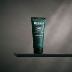 Brickell Daily Strengthening Shampoo packaging highlighting natural ingredients and sulfate-free formula.