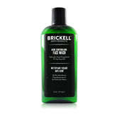 Brickell Men's Acne Face Wash bottle highlights natural ingredients for clearer skin