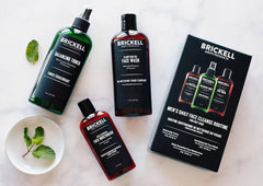 Brickell Men's Alcohol-Free Toner bottle shows refreshing toning for sensitive skin