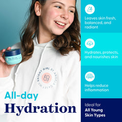 Day+Bright moisturizer applied on hand for light hydration.