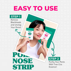 BRING GREEN Tea Tree Cica Pore Nose Strip hydrates skin during use