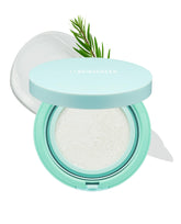 BRING GREEN Tea Tree CICA Sun Cushion packaging close-up showing compact design and portability.