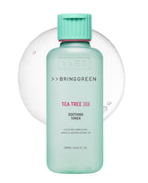 BRING GREEN Tea Tree CICA Toner bottle showing cooling hydration for daily use