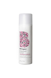 Briogeo Farewell Frizz conditioner bottle highlights vegan formula for smoother, shinier hair.