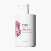 Briogeo Farewell Frizz Shampoo bottle on shelf promises frizz control and shine.
