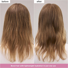 Application portion image demonstrates easy mask application on fine hair strands.