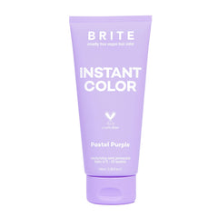 BRITE pastel purple bottle demonstrates vegan color for vibrant, temporary results