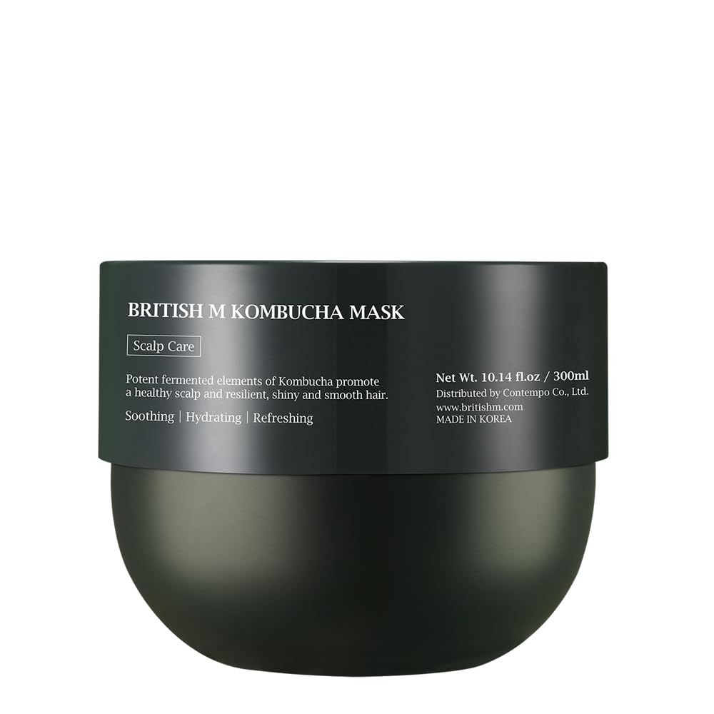 British M Kombucha Hair Mask bottle for hydrating hair treatment