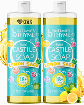 Brittanie’s Pure Castile Lemon Sage refill bottles shown as a 2-pack for long-lasting, eco-friendly cleaning.