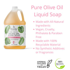 Brittanie's Thyme castile soap refill pour image, easy-to-pour for quick refills.