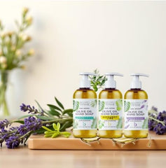 Brittanie's Thyme Lavender Castile soap refill for calming cleansing.