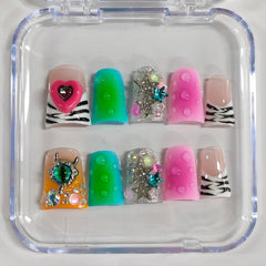 BRKYKGK heart rhinestones add playful touch to nails