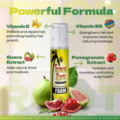 Ingredients guava and pomegranate in Bronner Bros Tropical Roots formula