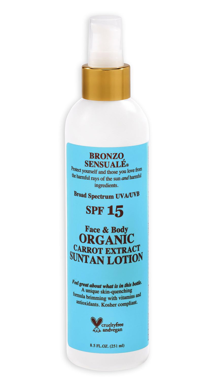 Bronzo Sensuale bottle pour reveals a sun-kissed, deep golden lotion.