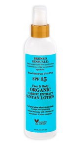 Bronzo Sensuale bottle pour reveals a sun-kissed, deep golden lotion.