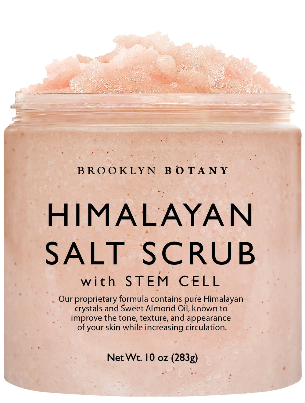 Brooklyn Botany Himalayan Salt & Stem Cell Scrub bottle delivering exfoliation and everyday moisture