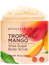 Brooklyn Botany Tropical Mango Shea Sugar Scrub bottle with glow-ready hydration