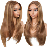 BrownBomb Wear and Go glueless wig honey blonde front view for quick daily styling.