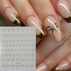 Brtavizvy black and white bowknot decal offering chic contrast on nails