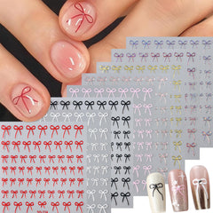 Brtavizvy red valentines bow stickers in 8 colors for quick nail art updates